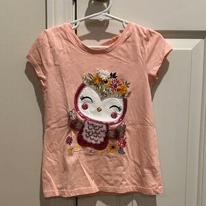 Isaac Mizrahi Peach Owl Graphic Kids T-Shirt